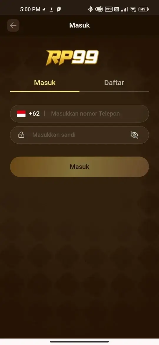 RP99 Halaman Login